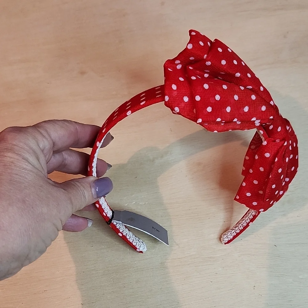 Red Polka Dot Bow Headband for Kids